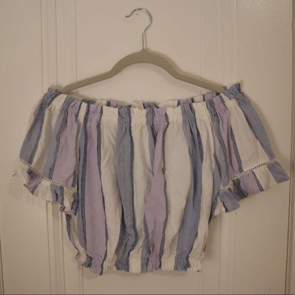 Ocean Drive M summer striped crop top